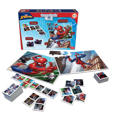 EDUCA  Superpack 4 in 1 Spiderman - 3Y+